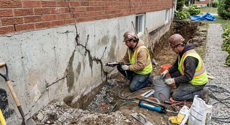 Cracked Foundation Repair in Dent, MN
