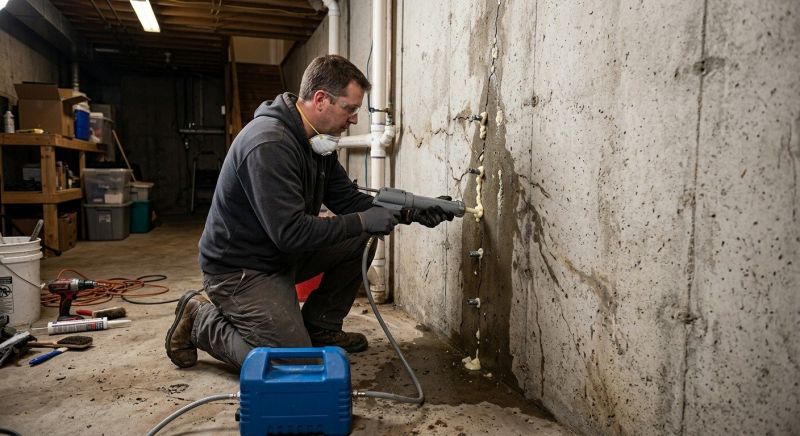 Foundation Crack Sealing in Fergus Falls, MN